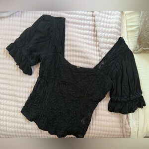 Free people black lace top